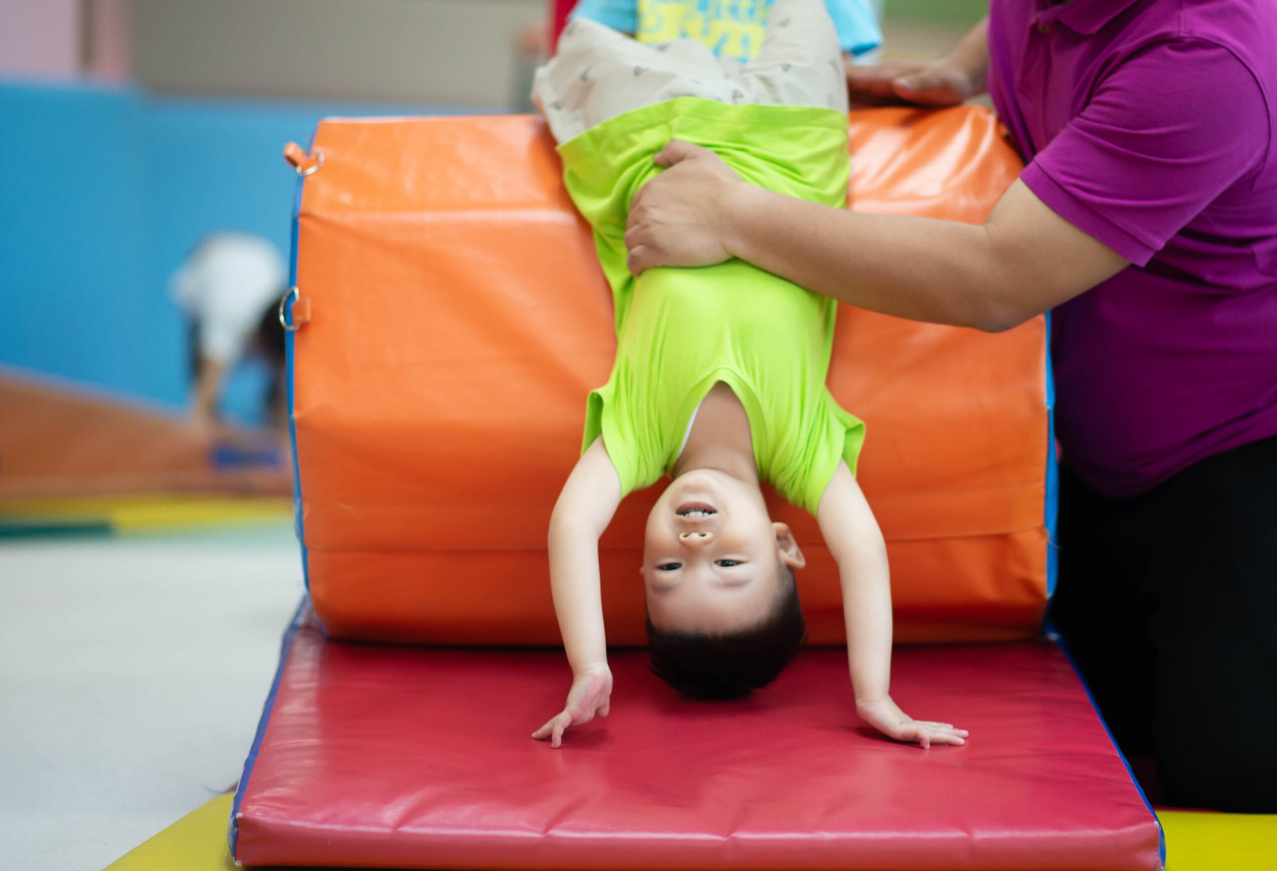Little Child Playing at soft play
