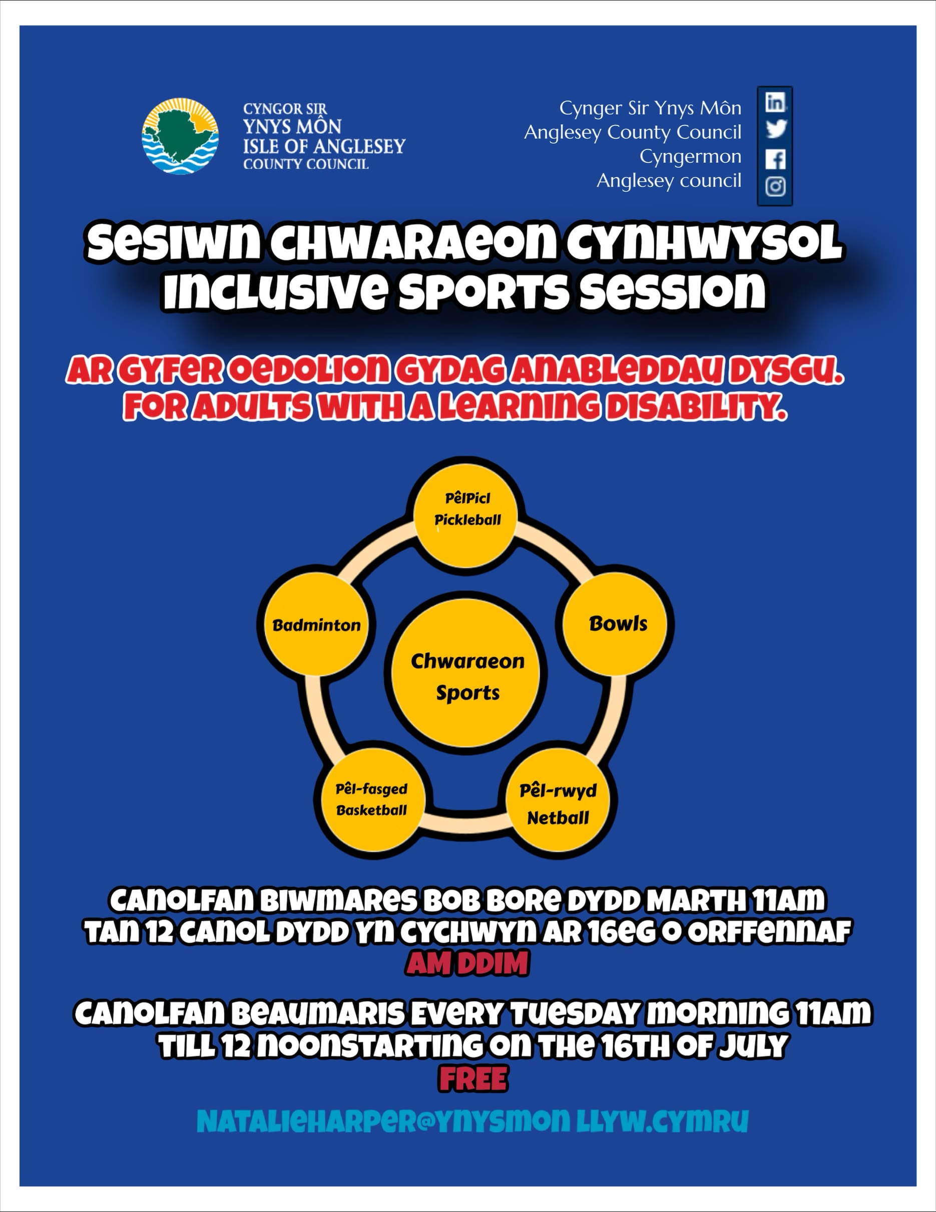 Picture of poster advertising inclusive sport session